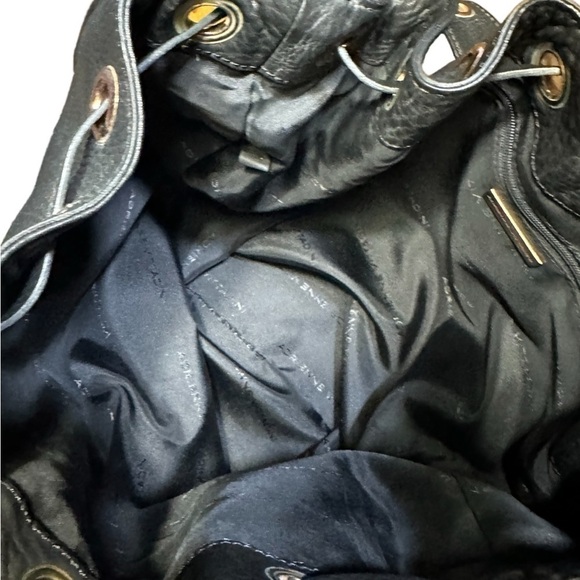 Adrianne Vittadini Black Leather Hobo Bucket Bag - Picture 5 of 5